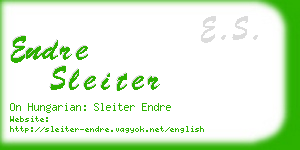 endre sleiter business card